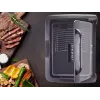 Beper 90.871 barbacoa eléctrica, placa antiadherente de 39 x 29 cm, tapa de cristal, 2200 W, negra