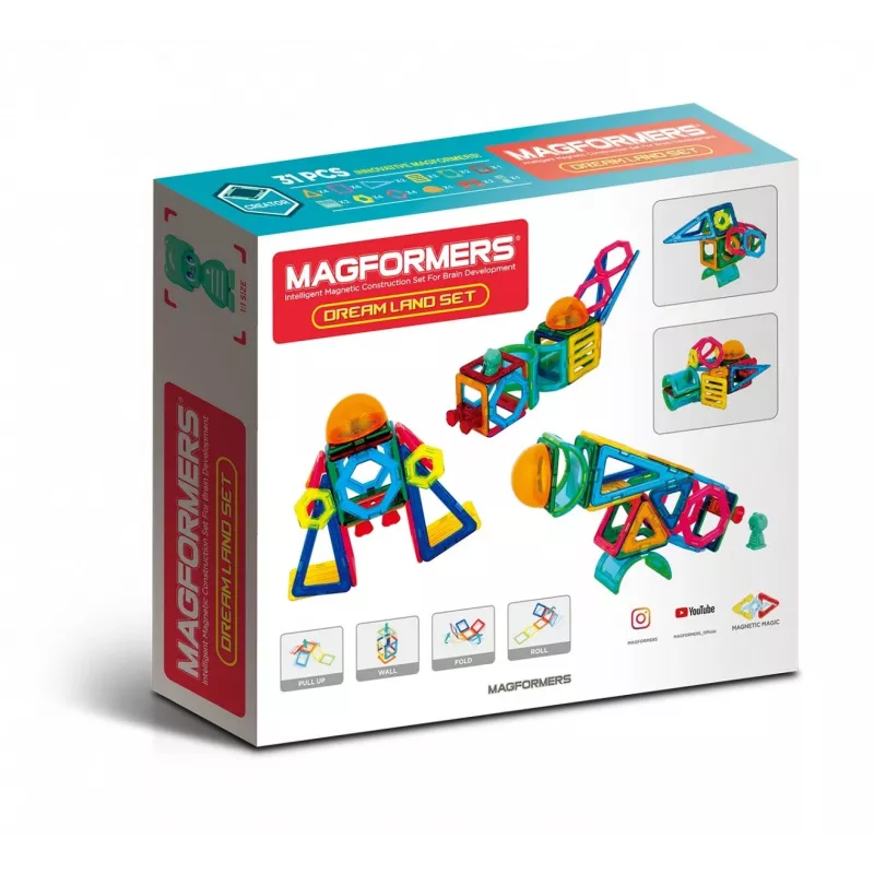 MAGFORMERS Magnetic Blocks Drea Land — set de construcción magnético de 31 piezas para juego creativo