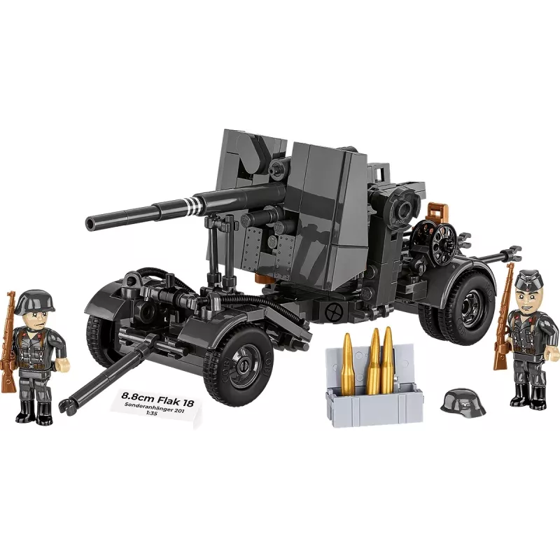 Set de construcción Cobi bloques 8,8-cm-Flak con remolque – 360 piezas