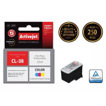 Tinta Activejet AC-38R (recambio para Canon CL-38; Premium; 12 ml; color)