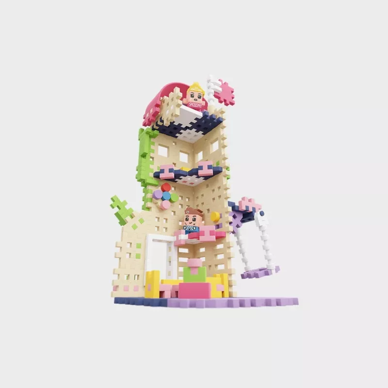 Marioinex Mini Waffle Princess Fantasy Torre, bloques de construcción de 148 piezas