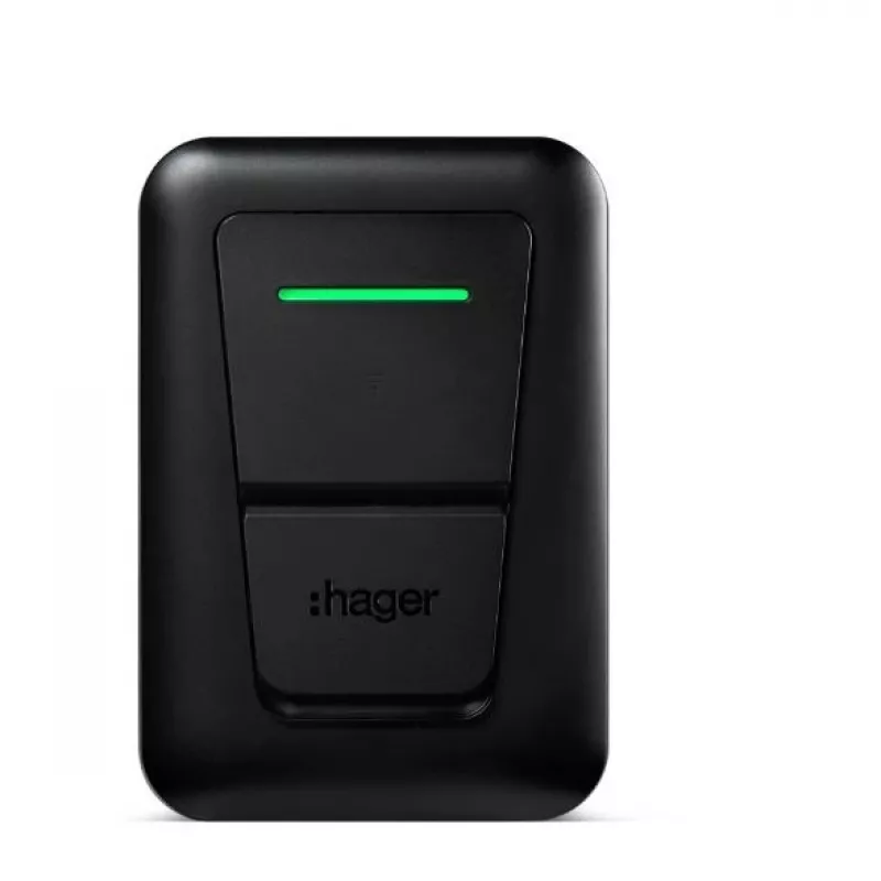 Estación de carga para VE de pared Hager witty one 11 kW de 3 fases con conector Tipo 2, RFID, Bluetooth, cable de 4,5 m, IP55, IK10