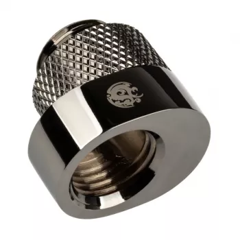 Adaptador BitsPower X-Cross G1/4 pulgadas rosca macho a G1/4 pulgadas rosca hembra, 5 mm de desplazamiento, negro brillante