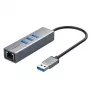 Adaptador USB 3.0 extra digital CA913374 — hub de 3 USB a RJ45, cable de 0,15 m