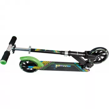 Patinete Muuwmi Aluminio NEON 180 mm con luces — plataforma de aluminio, ruedas de 180 mm, luces LED integradas