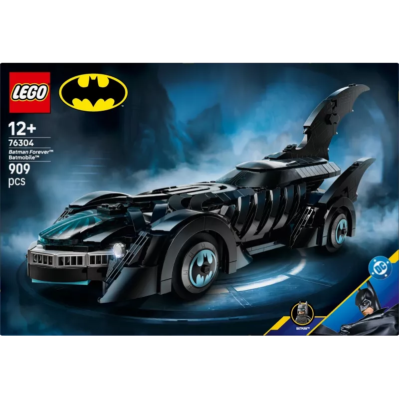 Set de construcción LEGO DC Super Heroes Batman Forever Batmóvil 76304 — 909 piezas, 1 minifigura, edad recomendada 12+