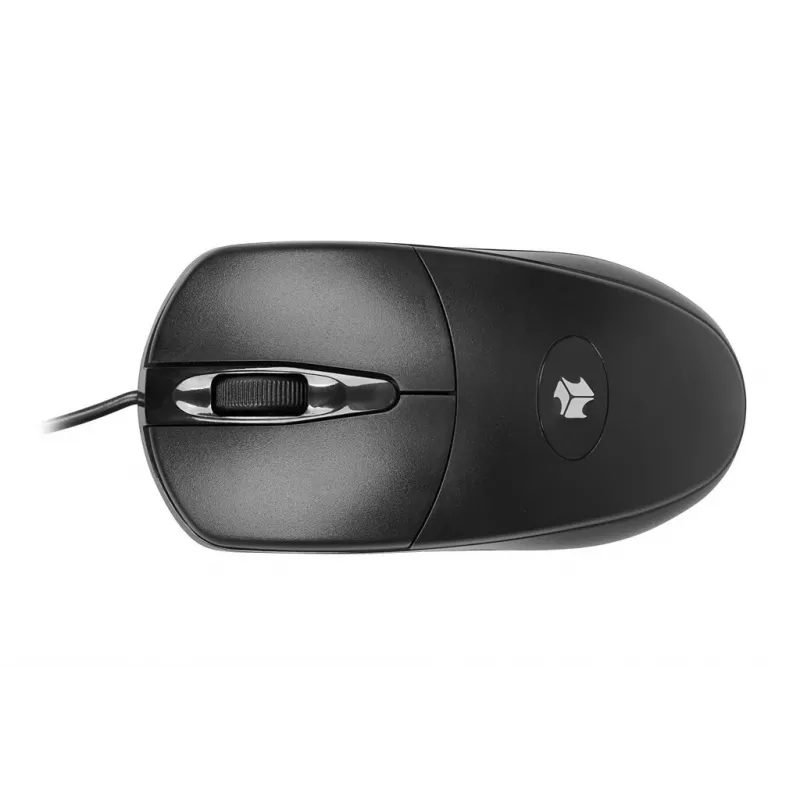 iBOX i007 ratón óptico con cable, negro