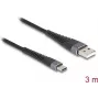 Cable USB DeLOCK USB 2.0 3m USB A USB C negro 81123