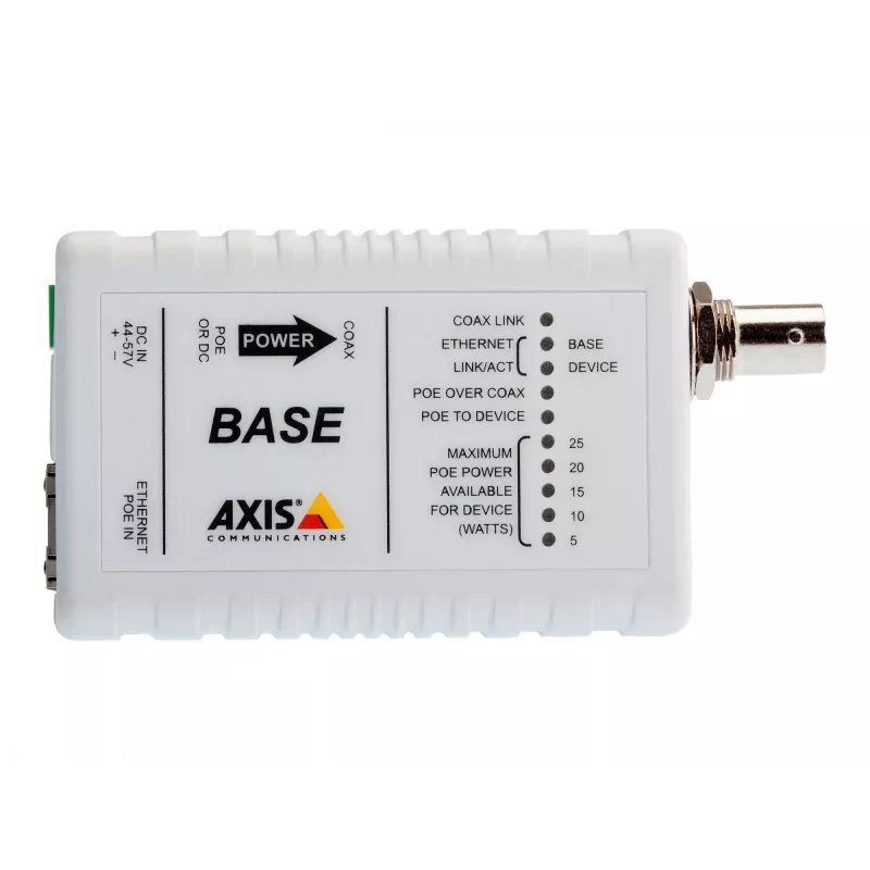 AXIS T8640 Ethernet Over Coax Adaptor PoE+ - convertidor de medios - Ethernet, Fast Ethernet - 10Base-T, 100Base-TX - RJ-45 / BNC (pack de 2) - para AXIS P1346, P1346-E, P5534, P5534-
