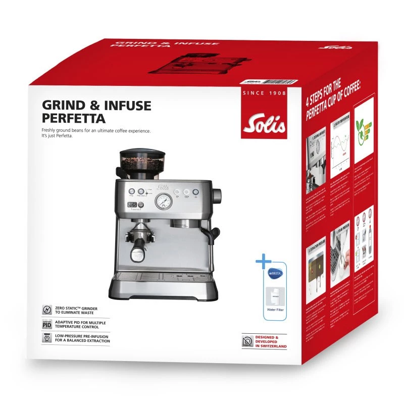 Cafetera espresso semiautomática Solis Grind & Infuse Perfetta 2,6 L