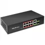 Switch Ethernet QOLTEC 52297 PoE RJ45 con uplink PoE y puerto SFP