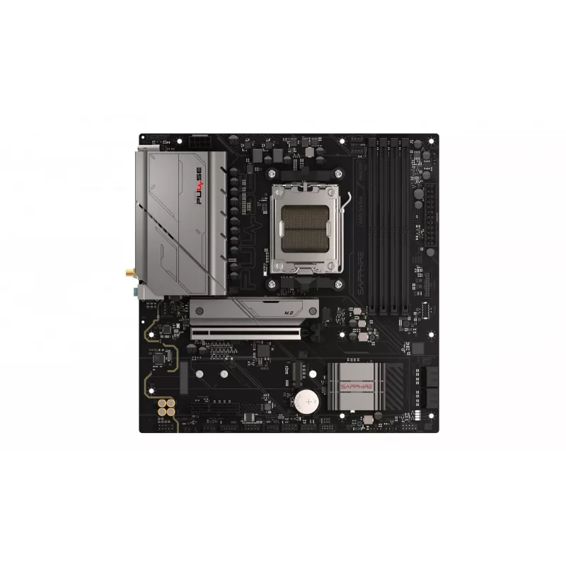 Placa base Sapphire PULSE B850M WIFI — AMD B850 micro ATX, socket AM5, DDR5 hasta 7600 MHz, 4 DIMM, 192 GB, Wi‑Fi 6, 2.5GbE