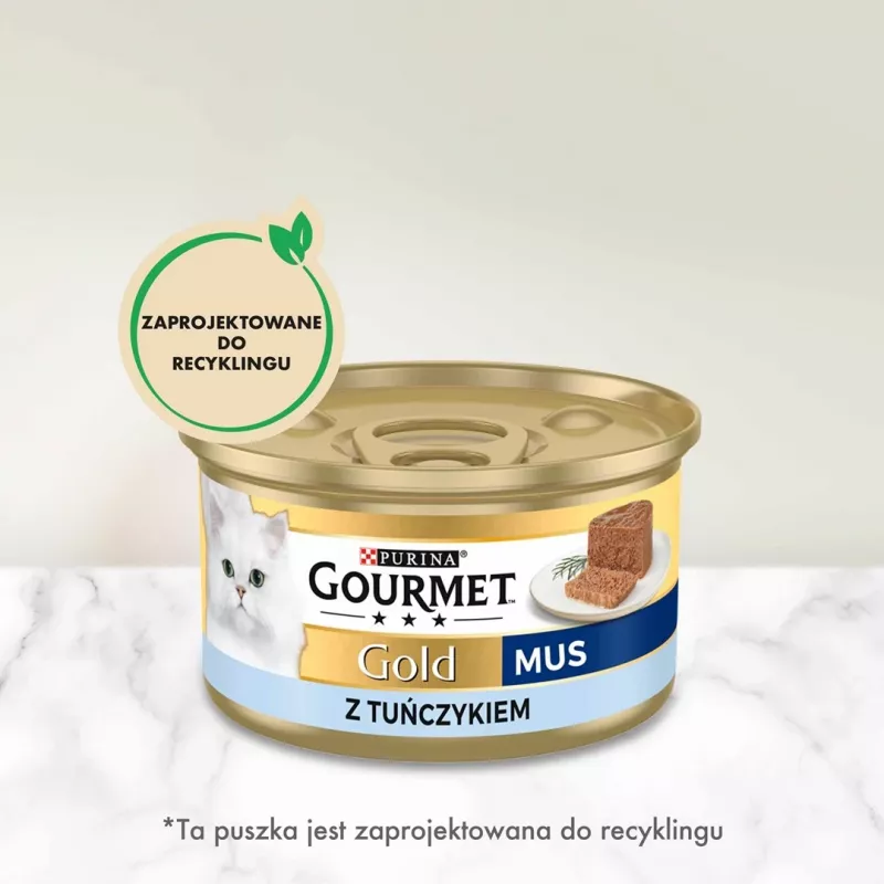 Purina Gourmet Gold mousse de atún, comida húmeda para gatos, 85 g