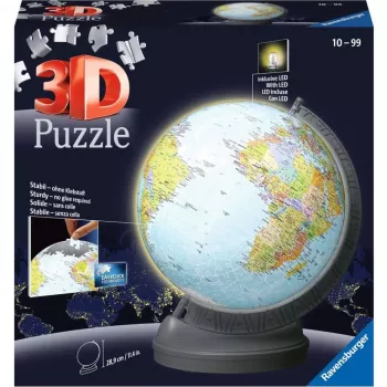Puzzle 3D Ravensburger globo terráqueo con luz
