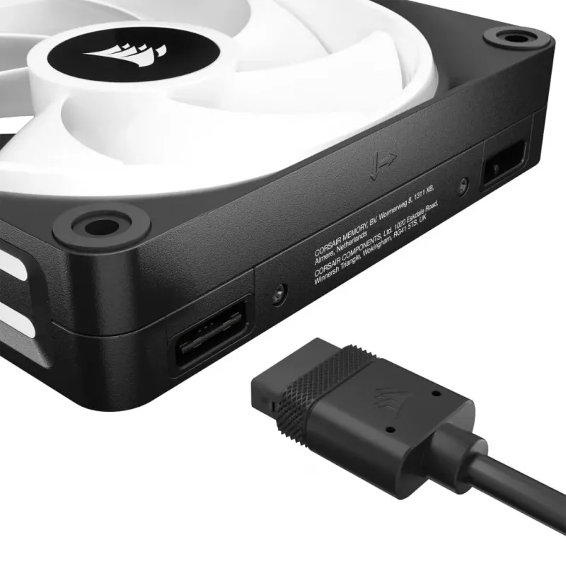Corsair CO-9051001-WW iCUE LINK QX120 RGB ventilador de caja, 120 mm, PWM, con sensor de temperatura, negro