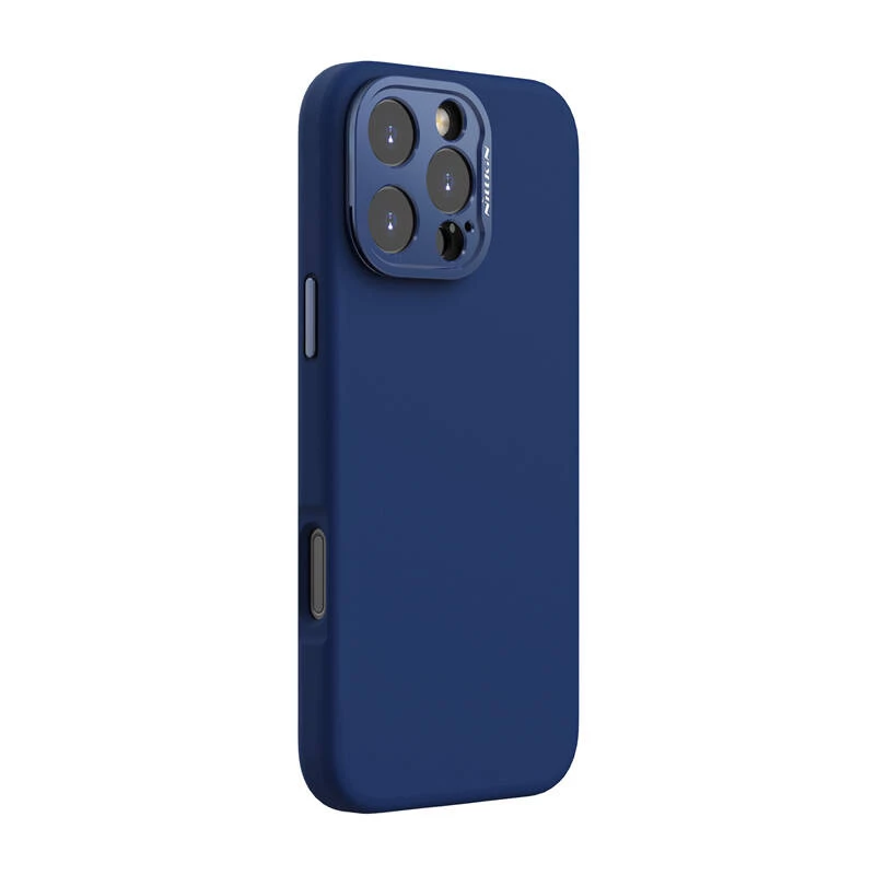 Funda protectora magnética Nillkin LensWing para Apple iPhone 16 Pro Max — azul, compatible con MagSafe, borde de cámara elevado