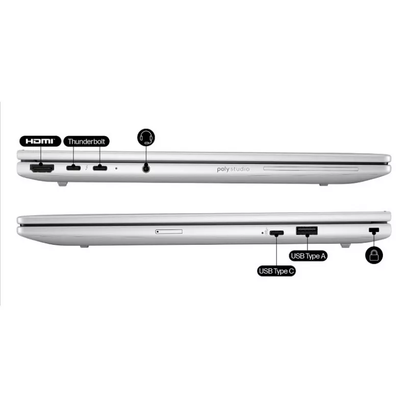 HP EliteBook 8 G1i Portátil AI - diseño de bisagra de 174° - Intel Core Ultra 7 255U / 2 GHz - Win 11 Pro - Intel Graphics - 32 GB RAM - 1 TB SSD NVMe - 35,6 cm (14