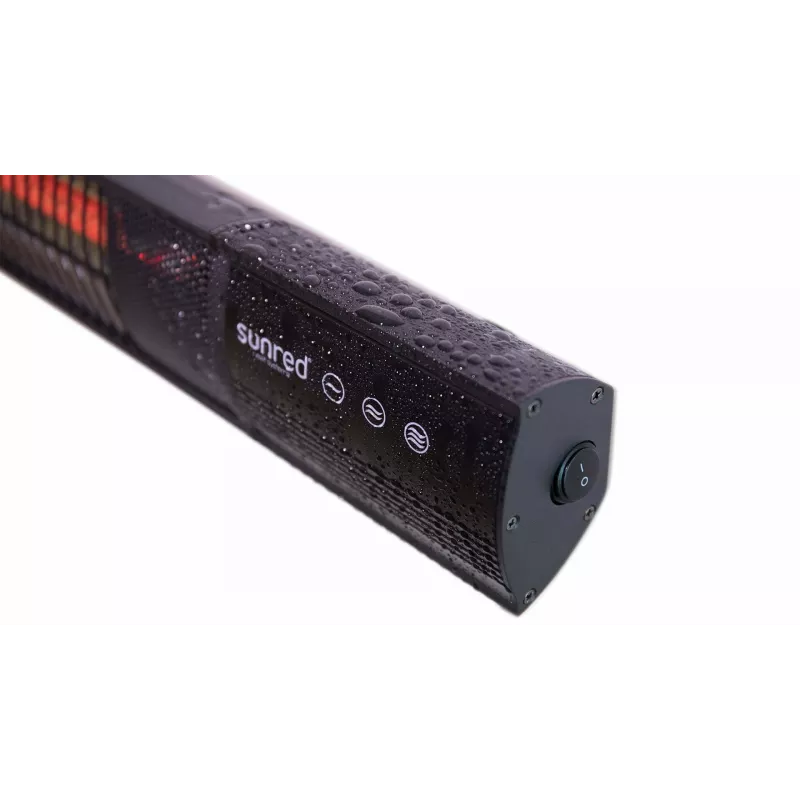 Radiador infrarrojo SUNRED RD-DARK-25, 2500 W, montaje en pared, IP55, negro