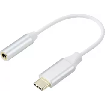 Renkforce RF-6056890 adaptador USB-C® / jack [1x USB-C® - 1x audio, estéreo (jack de 3,5 mm)] blanco conector de aluminio 0,1 m (RF-6056890)