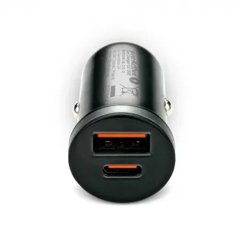 Cargador de coche everActive CC-30Q QC3.0 35W – 1x USB-A, 1x USB-C, carga rápida