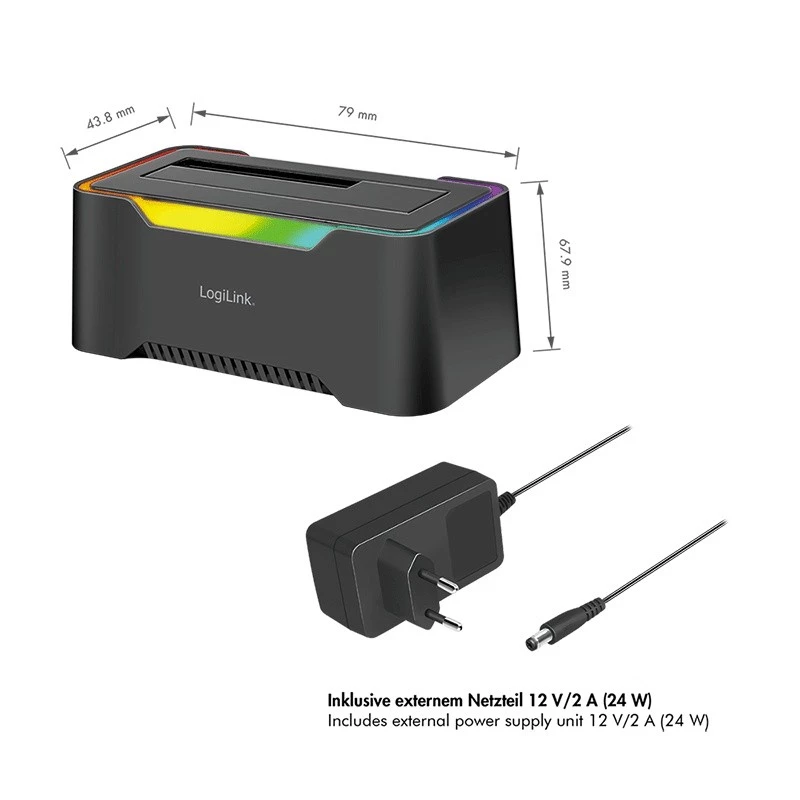 LogiLink Docking station para HDD LogiLink Quickport USB 3.2 1 puerto para 2,5/3,5 SATA (QP0035)