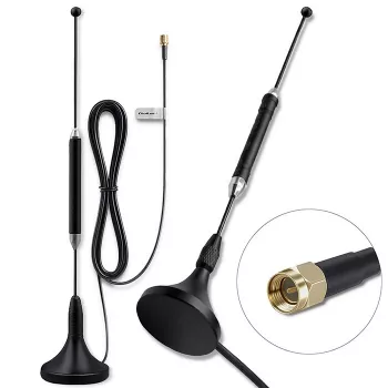 Antena 4G LTE exterior QOLTEC 5 dBi 600–2700 MHz conector SMA cable de 3 m