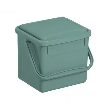 Cubo de reciclaje rotho verde 4,5 l – compacto contenedor de reciclaje de tecnopolímero con orificio para colgar