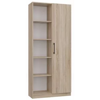 Estantería para oficina Top e shop RD-80 SONOMA KPL, acabado roble, 10 estantes, 800×300×1820 mm, estructura de tablero aglomerado