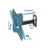 Soporte de pared para TV ESPERANZA PROTEUS para 26–70 inch (66–177,8 cm), inclinación ±15°, giro 120°, VESA 75×75–400×400, carga máx. 55 kg, negro