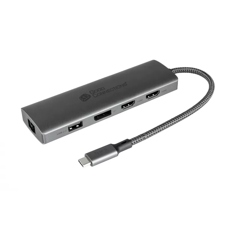 Alcasa HUB-C001A hub de interfaz USB Type-C 5000 Mbit/s antracita