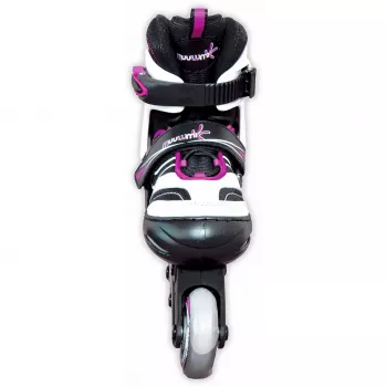 Patines en línea infantiles ajustables talla 29-32, rosa/negro