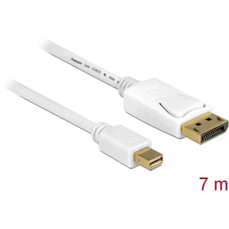 Cable DisplayPort DeLOCK 83485 Mini DisplayPort 7 m Blanco