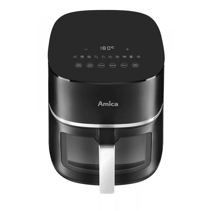 Amica AFM 6020 freidora de aire, 7,2 l, 1700 W, 10 programas, pantalla LCD, negra