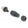 Conector M12 DeLOCK codificado A de 8 polos conector macho conexión por tornillo