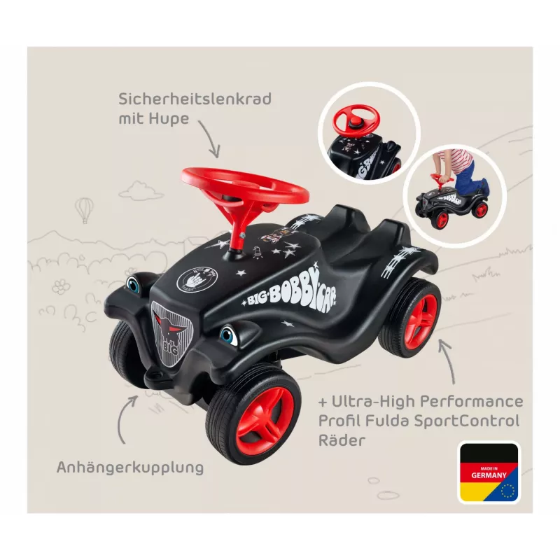 Correpasillos Simba-Dickie BIG Bobby Car Classic Little Rocker — negro/rojo, modelo 800056144