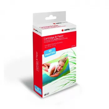 Cartucho fotográfico y papel Agfa para 40 fotos
