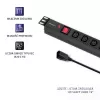 Qoltec 53998 regleta de enchufes para RACK 19 | 1U | 10A | PDU | 8xIEC C13 | 2m