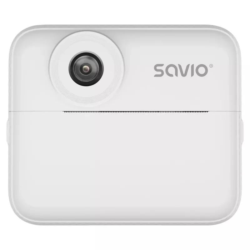 Cámara instantánea SAVIO AN-01 para niños, blanca, LCD de 6,1 cm (2,4″), MicroSDHC hasta 32 GB, USB-C, batería de 1200 mAh, sin flash integrado