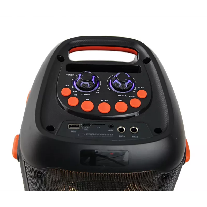 Altavoz karaoke Esperanza EP156 BT FM LED RGB negro 20W