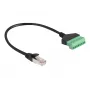 Cable DeLOCK RJ45 Cat.6 conector macho a adaptador de regletas de conexión 30 cm negro verde