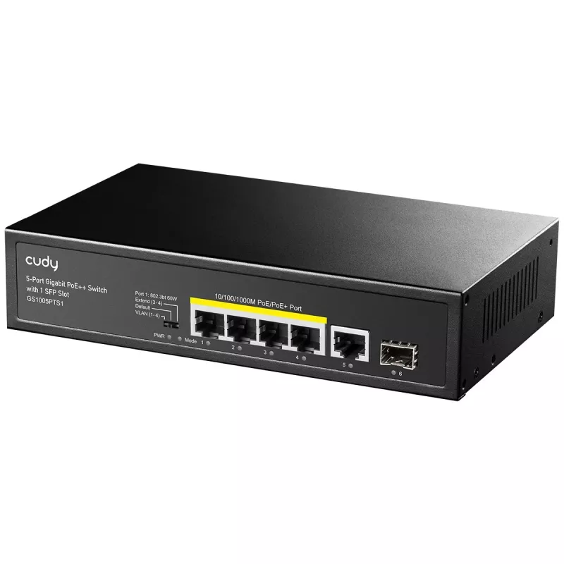 Switch de red Cudy GS1005PTS1 Gigabit Ethernet (10/100/1000) Power over Ethernet (PoE) negro