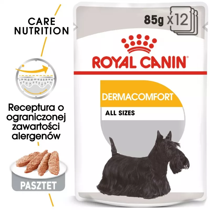 Royal Canin CCN Dermacomfort Loaf comida húmeda para perros, pack de 12 x 85 g