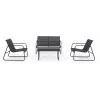 Conjunto de muebles de jardín Extralink BLACK FOREST TEXTILENO DOS SILLAS + TUMBONA + MESA PLEGABLE NEGRO L-0358 Conjunto de muebles de exterior