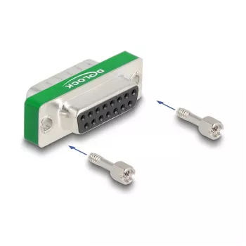 Filtro antiparasitario RF/EMI DeLOCK D-Sub 15 pines conector macho a conector hembra filtro paso bajo capacitivo