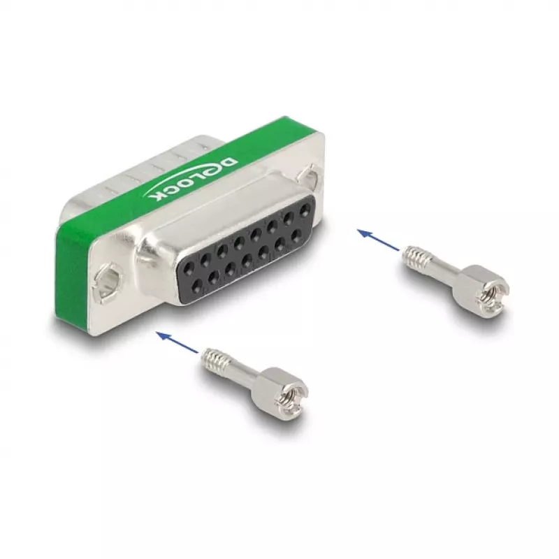 Filtro antiparasitario RF/EMI DeLOCK D-Sub 15 pines conector macho a conector hembra filtro paso bajo capacitivo