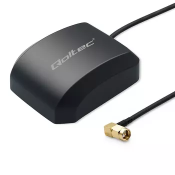 Antena GPS/GLONASS QOLTEC 28 dBi 50 W con conector macho SMA en ángulo