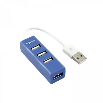 Sbox H-204 USB 4 puertos HUB USB azul arándano