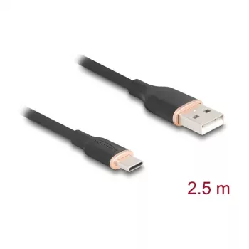 Cable USB DeLOCK 81227 2,5 m USB A USB C negro