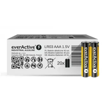 Pila alcalina desechable everActive EVLR03S2IK AAA 1,5 V, 40 uds., 5 años de vida útil