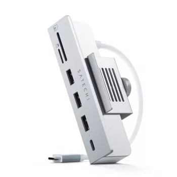 Dock para portátil / replicador de puertos Satechi ST-UCICHS USB 3.2 Gen 1 Type-C, puertos USB-A, SD/MicroSD, plata
